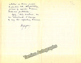 Duparc, Henri - Autograph Letter Signed