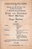 Marteau, Henri - Set x 2 Concert Programs Vienna 1911