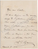 Ravina, Jean-Henri - Set of 4 Autograph Letters Signed