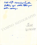 Withers, Jane - Signed Card
