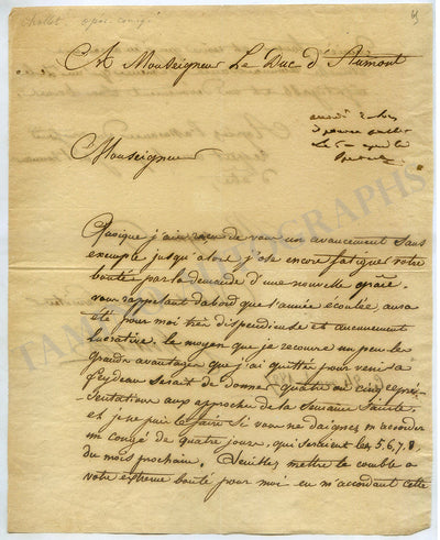 Chollet, Jean-Baptiste - Set of 3 Autograph Letters Signed