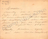 Faure, Jean-Baptiste - Autograph Note Signed