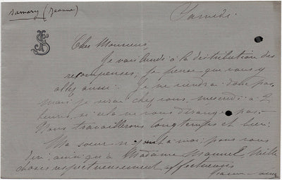 Samari, Jeanne - Autograph Letter Signed