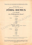 Demus, Jorg - Lot of 14 Concert Programs Vienna 1947-1967