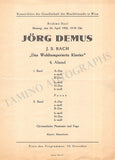 Demus, Jorg - Lot of 14 Concert Programs Vienna 1947-1967