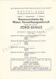 Demus, Jorg - Lot of 14 Concert Programs Vienna 1947-1967
