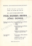 Demus, Jorg - Lot of 14 Concert Programs Vienna 1947-1967