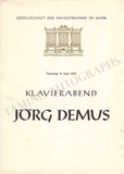 Demus, Jorg - Lot of 14 Concert Programs Vienna 1947-1967