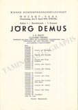 Demus, Jorg - Lot of 14 Concert Programs Vienna 1947-1967