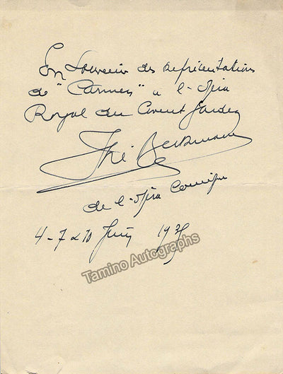 Beckmans, Jose - Autograph Note Signed