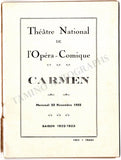 Theatre National de L'Opera Comique - Set of 10 Unsigned Programs 1917-1931