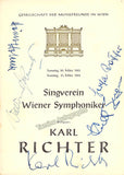 Richter, Karl - Kmentt, Waldemar - Topper, Hertha - Holecek, Heinz - Engen, Keith - Program with Multiple Signatures St. John's Passion Vienna 1963