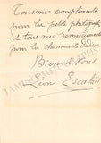 Escalais, Leon - Autograph Note Signed