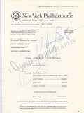 Bernstein, Leonard & Others - Signed Program 1968
