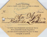 Theatre National de L'Opera - Program Les Huguenots 1908 & Tickets