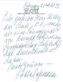Lehmann, Lotte - Autograph Letter Signed 1973