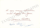 Callas, Maria - Signed Christmas Card