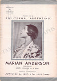 Anderson, Marian - Set of 13 Concert Programs Buenos Aires 1937-38