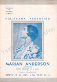 Anderson, Marian - Set of 13 Concert Programs Buenos Aires 1937-38