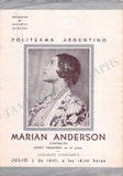 Anderson, Marian - Set of 13 Concert Programs Buenos Aires 1937-38