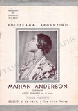 Anderson, Marian - Set of 13 Concert Programs Buenos Aires 1937-38