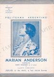 Anderson, Marian - Set of 13 Concert Programs Buenos Aires 1937-38