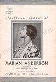 Anderson, Marian - Set of 13 Concert Programs Buenos Aires 1937-38