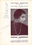 Anderson, Marian - Set of 13 Concert Programs Buenos Aires 1937-38
