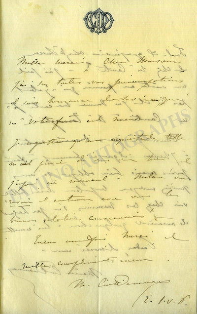 Cinti-Damoreau, Marie - Set of 2 Autograph Letters Signed