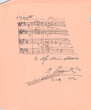 Hambourg, Mark - Autograph Music Quote Signed 1901