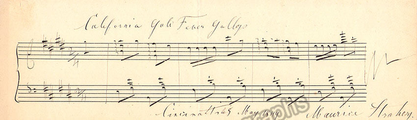 Strakosch, Maurice Strakosch, Max Autograph Music Quote Signed + S