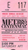 Met Opera - Centennial Gala Set x 4 Ticket Stubs 1983