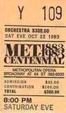 Met Opera - Centennial Gala Set x 4 Ticket Stubs 1983