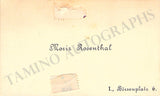 Rosenthal, Maurice - Signed Business Card 1895