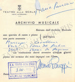 Opera Singers - Lot of 28 La Scala Receipts & Contracts