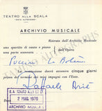 Opera Singers - Lot of 28 La Scala Receipts & Contracts