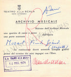 Opera Singers - Lot of 28 La Scala Receipts & Contracts