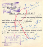 Opera Singers - Lot of 28 La Scala Receipts & Contracts