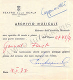 Opera Singers - Lot of 28 La Scala Receipts & Contracts