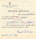 Opera Singers - Lot of 28 La Scala Receipts & Contracts