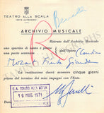 Opera Singers - Lot of 28 La Scala Receipts & Contracts