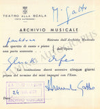 Opera Singers - Lot of 28 La Scala Receipts & Contracts