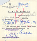 Opera Singers - Lot of 28 La Scala Receipts & Contracts