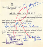 Opera Singers - Lot of 28 La Scala Receipts & Contracts