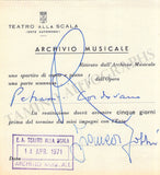 Opera Singers - Lot of 28 La Scala Receipts & Contracts