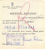 Opera Singers - Lot of 28 La Scala Receipts & Contracts