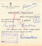 Opera Singers - Lot of 28 La Scala Receipts & Contracts