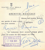 Opera Singers - Lot of 28 La Scala Receipts & Contracts