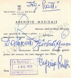 Opera Singers - Lot of 28 La Scala Receipts & Contracts