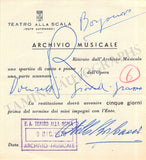 Opera Singers - Lot of 28 La Scala Receipts & Contracts